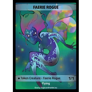 FAERIE ROGUE FOIL TOKENFOILS TOKENS Faerie Rogue Foil Token (Black ...