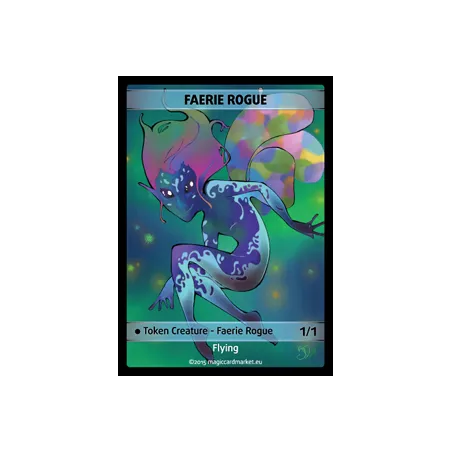 FAERIE ROGUE FOIL TOKENFOILS TOKENS Faerie Rogue Foil Token (Black ...