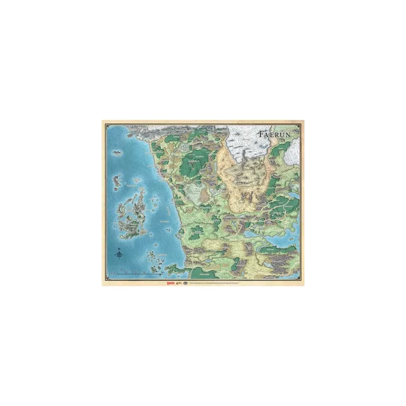 D&D CARTE DE FAERUNTAPIS DE JEU Carte du continent de Faerûn D&D CARTE DE FAERUNTAPIS DE JEU Carte du continent de Faerûn