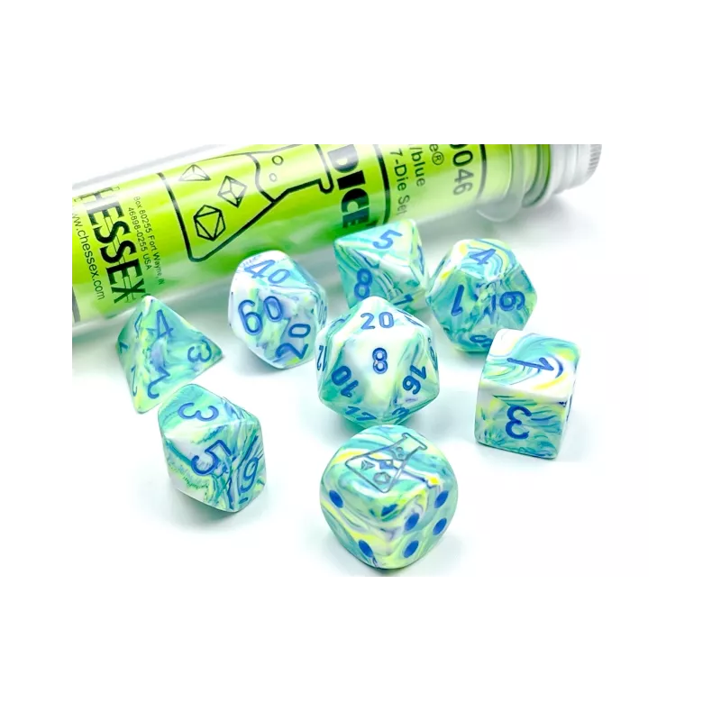 LAB DICE GARDEN BLUEDES & BOURSES Ensemble de 7 dés bleu jardin LAB DICE GARDEN BLUEDES & BOURSES Ensemble de 7 dés bleu jardin
