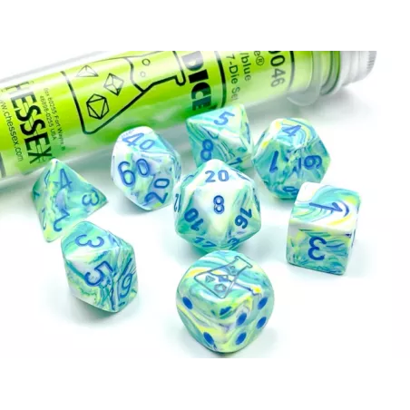 LAB DICE GARDEN BLUEDES & BOURSES Ensemble de 7 dés bleu jardin
