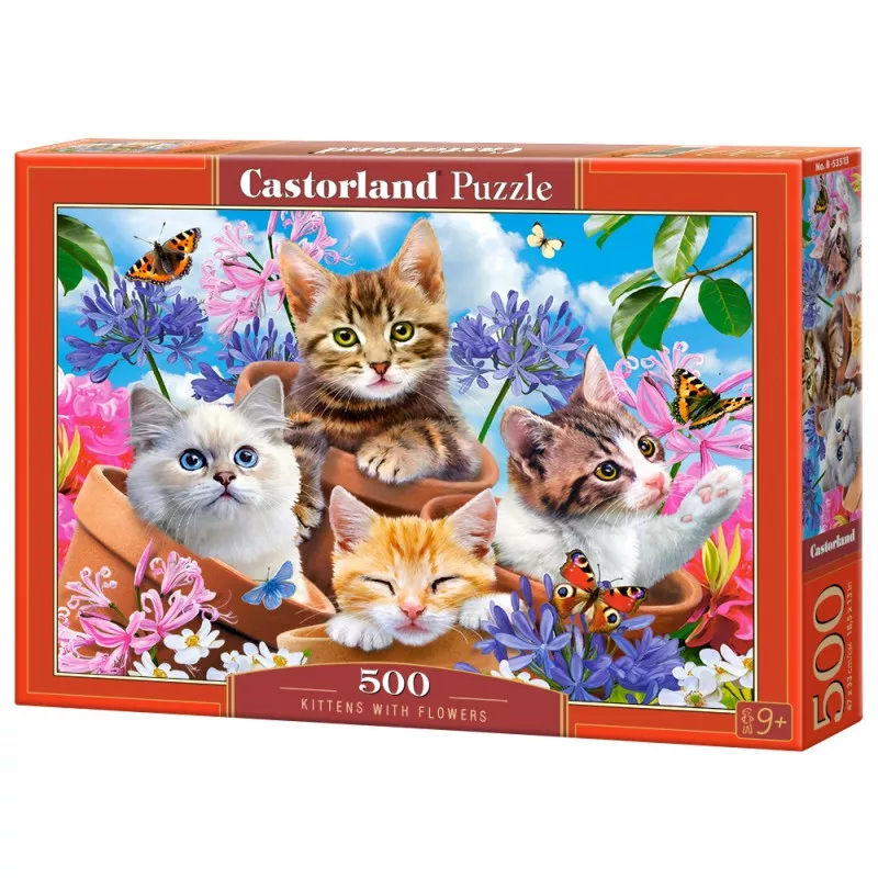 PUZZLE KITTENS WITH FLOWERS PUZZLE KITTENS WITH FLOWERS