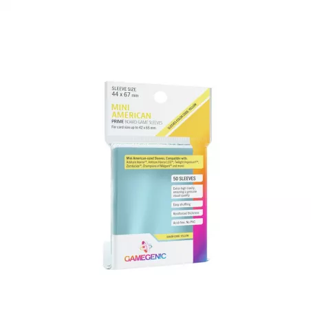 GG : 50 SLEEVES PRIME 44X67 MINI US JAUNE