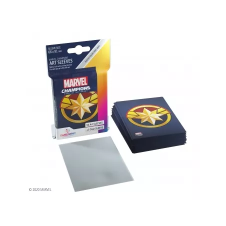 SLEEVES MARVEL CHAMPIONS - CAPTAIN MARVELPROTEGES CARTES Protèges c...