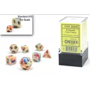 MINI SET 7D FESTIVE C/BDES & BOURSES Set complet de 7 dès Festive. ...