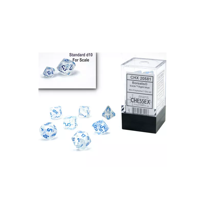 MINI SET 7DBOREALIS I/LBDES & BOURSES Set complet de 7 dès Boréalis...