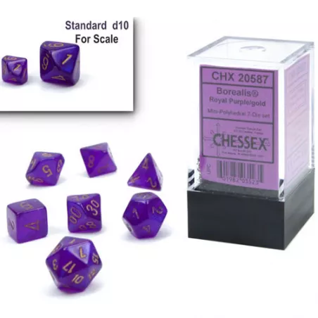 MINI SET 7D BOREALIS RP/GDES & BOURSES Set complet de 7 dès Boréali...