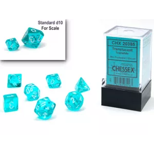 MINI SET 7D TRANSLUCENT T/WDES & BOURSES Set complet de 7 dès Trans...