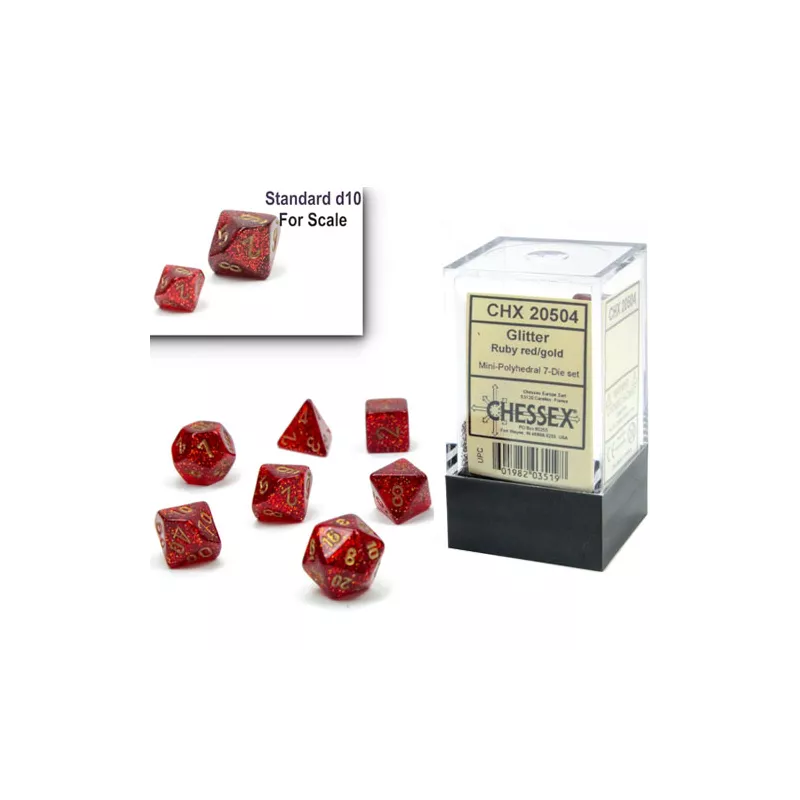 MINI SET 7D GLITTER RR/GDES & BOURSES Set complet de 7 dès Glitter....