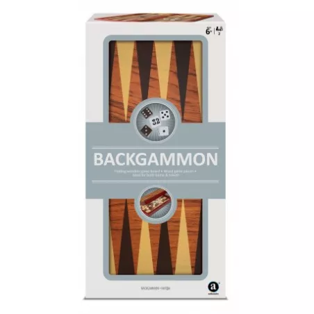 2 JOUEURS BACKGAMMON BOIS 29CM PLIABLE