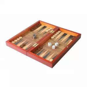 2 JOUEURS BACKGAMMON BOIS 29CM PLIABLE