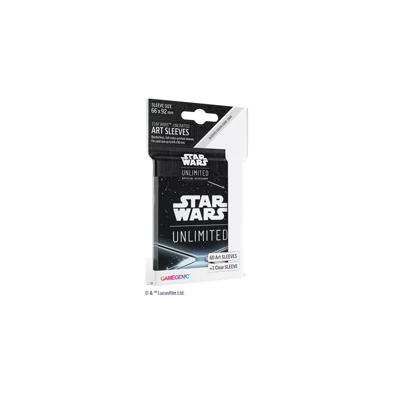 SW UNLIMITED ART SLEEVES : CARD BACK BLACKSLEEVES 60 SLEEVES