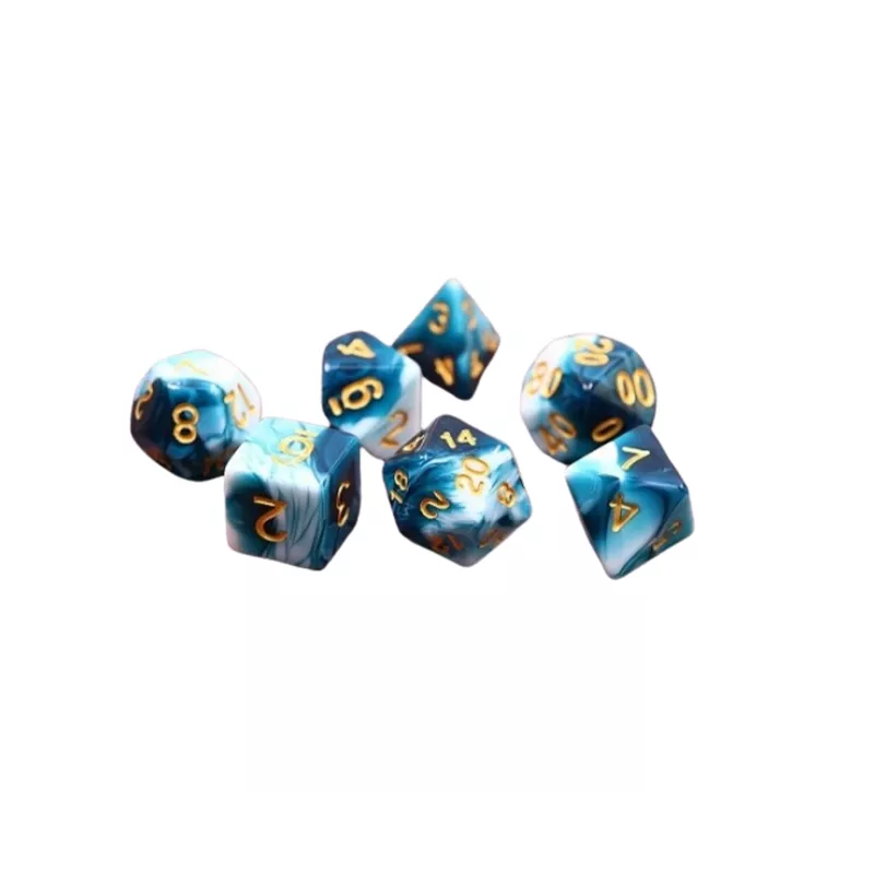 SET DE 7 DES - BLUEINKDES & BOURSES Lot de 7 dés – BlueInk SET DE 7 DES - BLUEINKDES & BOURSES Lot de 7 dés – BlueInk