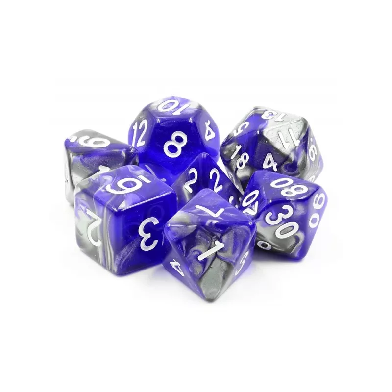 SET DE 7 DES - COLD IRONDES & BOURSES Lot de 7 dés – Cold iron