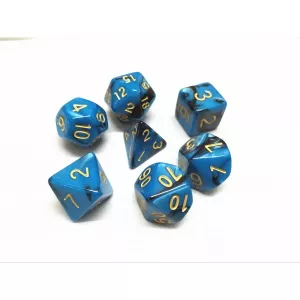 SET DE 7 DES - FUSION BLEU ET NOIRDES & BOURSES  Lot de 7 dés – Fus...