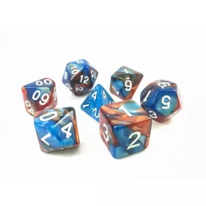 SET DE 7 DES - FUSION BLEU ET ORDES & BOURSES  Lot de 7 dés – Fusio...