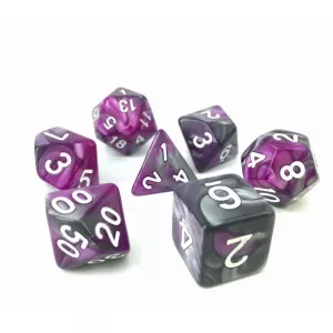 SET DE 7 DES - FUSION VIOLET ET ARGENTDES & BOURSES