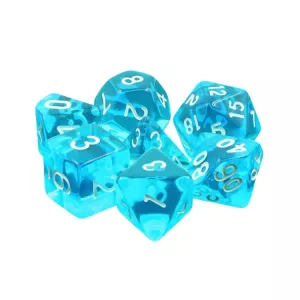 SET DE 7 DES – 16MM - GEMMES AZURDES & BOURSES Lot de 7 dés azur tr...