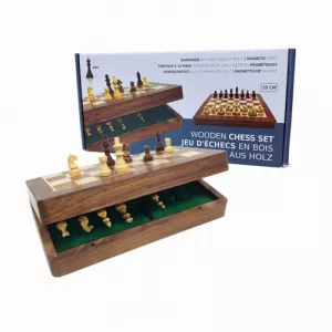 2 JOUEURS ECHIQUIER EN BOIS PLIANT 25CM
