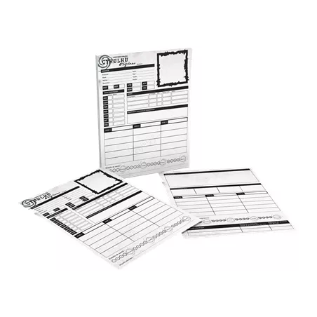 JEUX DE RÔLES CTHULHU ORIGINES : BLOC DE FEUILLES PERSONNAGES