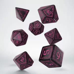 RUNIC DICE SET BLACK MAGENTADES & BOURSES Coffret de dés runiques n...