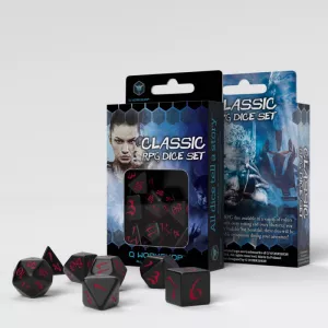 CLASSIC RPG DICE SET NOIR/ROUGEDES & BOURSES Set de des classic rpg...