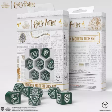 SET DE DES HARRY POTTER SERPENTARD VERTDES & BOURSES Set: Modern D4...