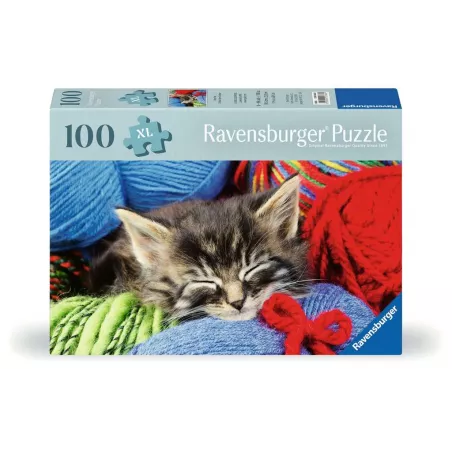 PUZZLE PUZZLE 100 PIECES - CHATON DANS LA LAINE