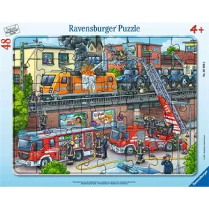 PUZZLE PUZZLE 48 PIECES - LES POMPIERS SUR LA VOIE FERRE