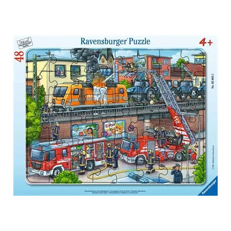 PUZZLE PUZZLE 48 PIECES - LES POMPIERS SUR LA VOIE FERRE