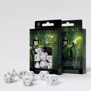 ELVISH WHITE & BLACK DICE SET