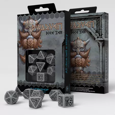 ACCESSOIRES DWARVEN GREY & BLACK DICE SET
