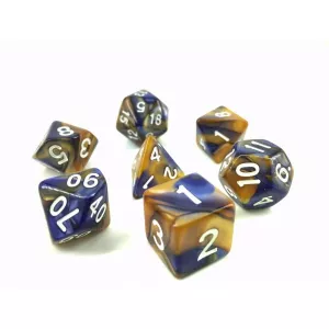 SET DE 7 DES - FUSION BLEU SOMBRE ET ORACCUEIL Lot de 7 dés – Fusio...