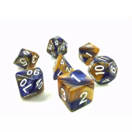 SET DE 7 DES - FUSION BLEU SOMBRE ET ORACCUEIL Lot de 7 dés – Fusio...