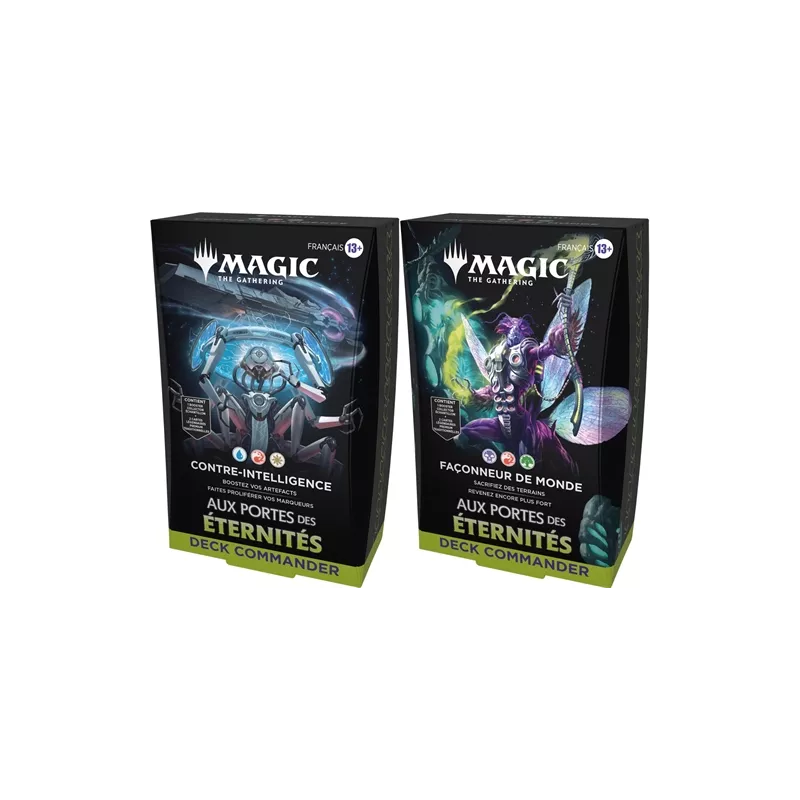 MTG : AUX PORTES DES ETERNITES LOT DES 2 DECKS COMMANDER FR AUX POR...