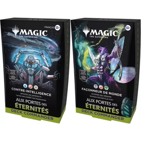 MTG : AUX PORTES DES ETERNITES LOT DES 2 DECKS COMMANDER FR AUX POR...