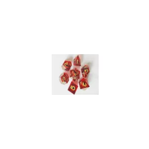 SET DE 7 DES EYEBALL 18 - ROUGE - OR DES & BOURSES