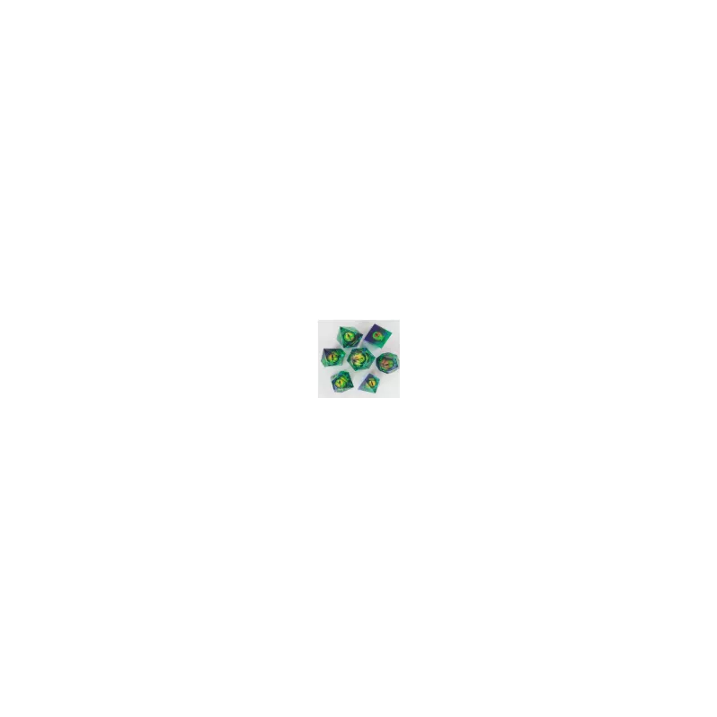 SET DE 7 DES EYEBALL 7 - VERT - BLEU FONCEDES & BOURSES SET DE 7 DES EYEBALL 7 - VERT - BLEU FONCEDES & BOURSES