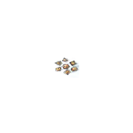 SET DE 7 DES EYEBALL 9 - GRIS - OR DES & BOURSES