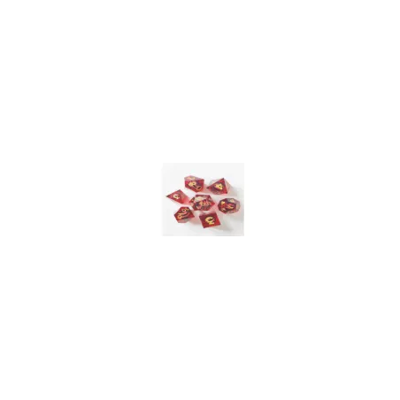 SET DE 7 DES EYEBALL 22 - ROUGE - ORDES & BOURSES