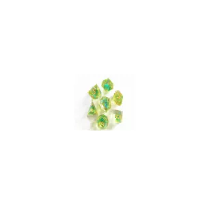 SET DE 7 DES HANDMADE 75 - VERT - JAUNE - BLANCDES & BOURSES