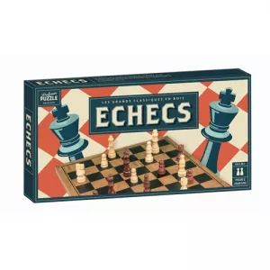 2 JOUEURS ECHECS BOIS VINTAGE