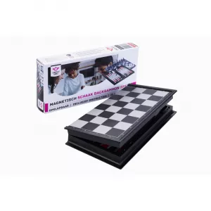 2 JOUEURS ECHECS BACKGAMMON MAGNETIQUE 25CM