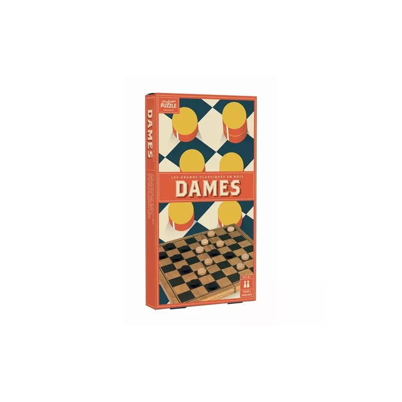 2 JOUEURS DAMES BOIS VINTAGE 2 JOUEURS DAMES BOIS VINTAGE