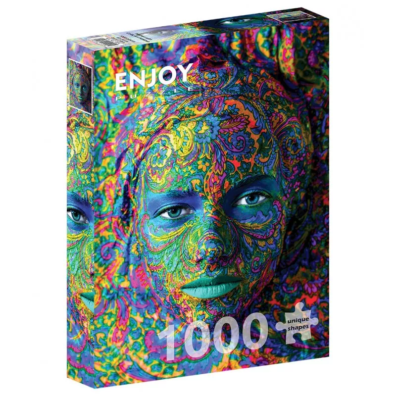 PUZZLE 1000PCS - WOMAN WITH COLOR ART MAKEUP 