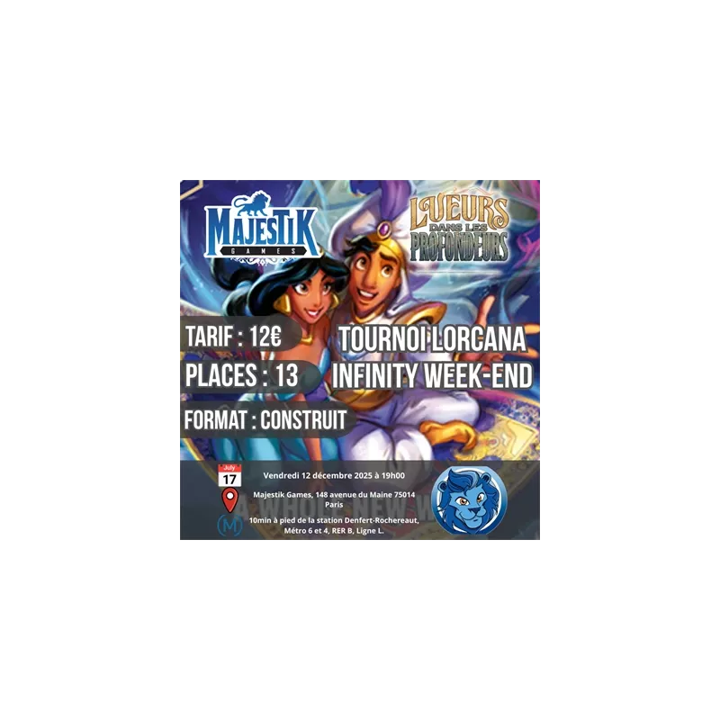 TOURNOI LORCANA : INFINITY WEEKEND VENDREDI 12 DECEMBRE 19H00