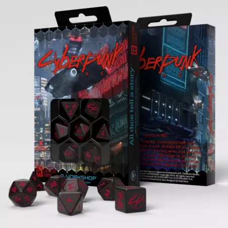 SET DE DES CYBERPUNK RED : BLOOD OVER CHROME