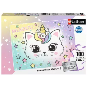 PUZZLE 100 PIECES - CHATON ARC-EN-CIEL