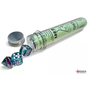 LAB DICE SET DE 7+1 DES FLUORINE/BLANC
