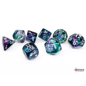 LAB DICE SET DE 7+1 DES FLUORINE/BLANC